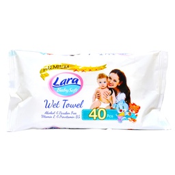 [8699444262031] لارا بيبى مناديل - Lara Baby Wipes (بدون, 40PC, ابيض)