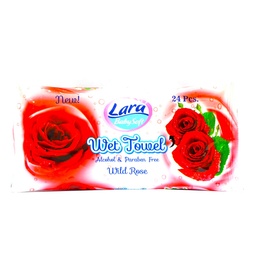 لارا بيبى مناديل ويلد روز - Lara Baby Wipes Wild Rose (without, 24PC)
