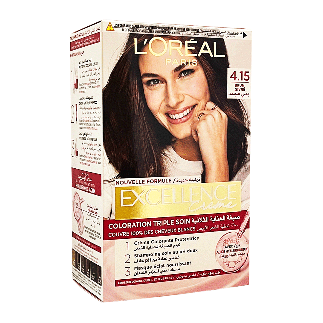 لوريال صبغة اكسيلنس 15-4 بنى مجمد - Loreal Color Excellence 4-15 Frosted Brown Offer 15% (بنى مجمد 15-4)