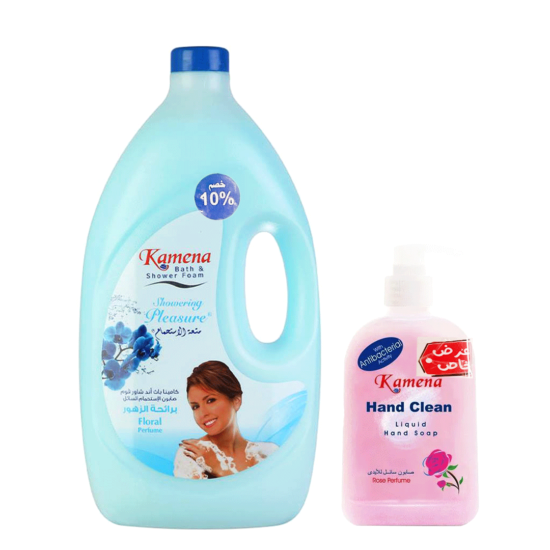 [6223000916452] كامينا شاور زهور + هاند ووش خصم 10% - Kamena Shower Floral + Hand Wash Offer 10% (3.3L+250ml)